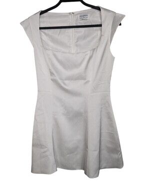 Peppermayo White Satin Cap Sleeve Square Neck Bride Bridal Mini Dress Size 8
